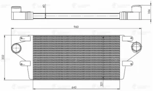 Охладитель ГАЗ-33081, 3309 дв.Д-245.7Е2, 9Е2 наддувочного воздуха алюминиевый LUZAR